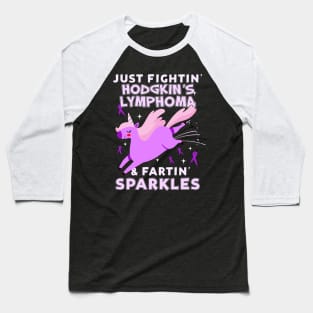 funny hodgkin's lymphoma unicorn warrior Baseball T-Shirt